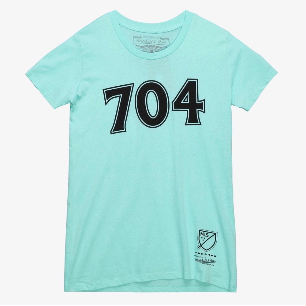 Mitchell & Ness Women's Mint Charlotte FC Club Area Code T-Shirt Size Medium NWT